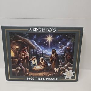 Eccolo 'A King is Born' Nativity Puzzle - Blue and Brown